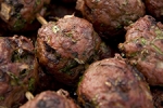 Cooked meat balls.